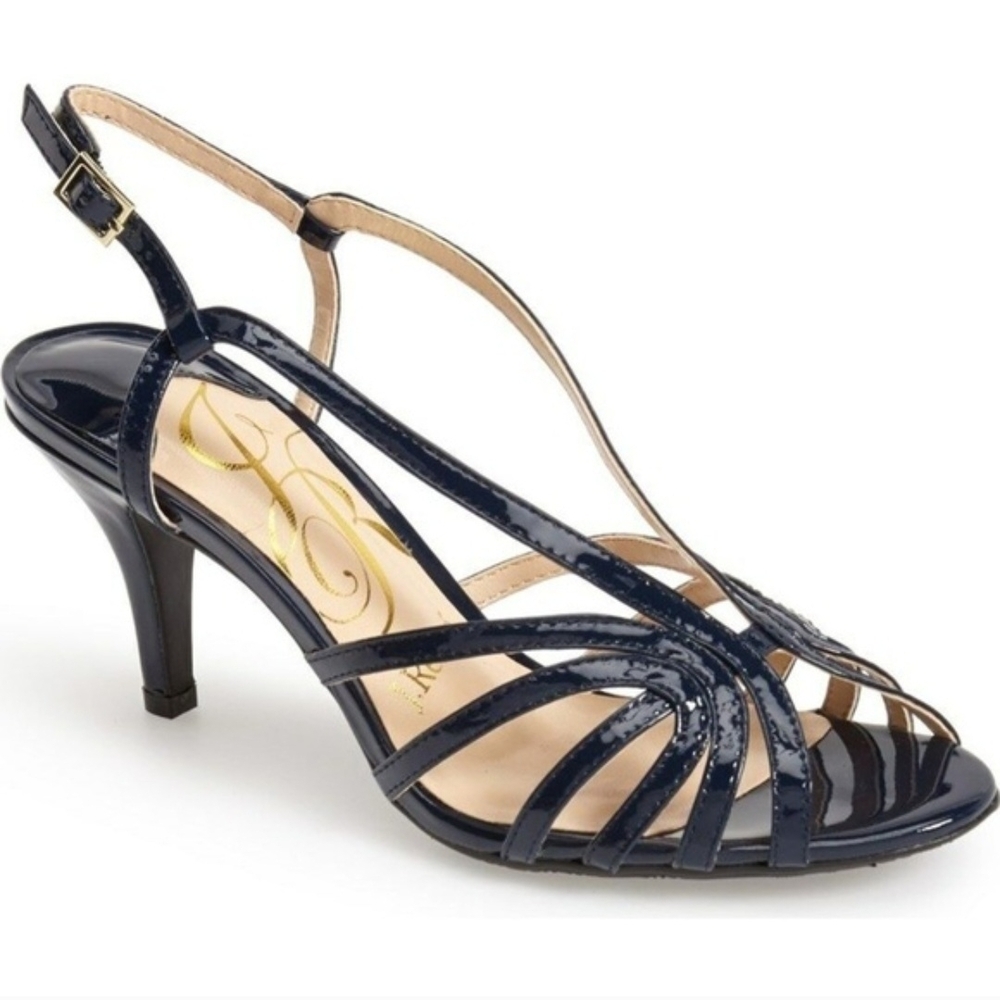 J.Renee‎ Black Strappy Heels Size 8 NWOT